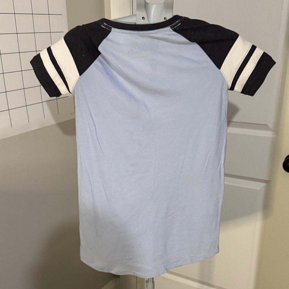 PINK Victoria's Secret Light Blue and Black Pajama Top - Picture 4 of 8